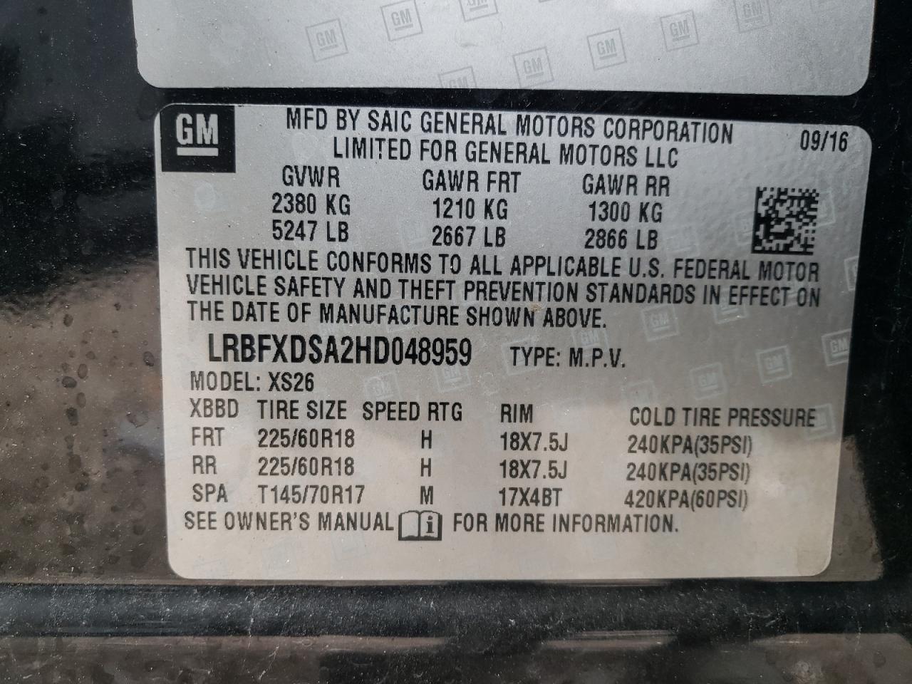 2017 Buick Envision Essence VIN: LRBFXDSA2HD048959 Lot: 52519464