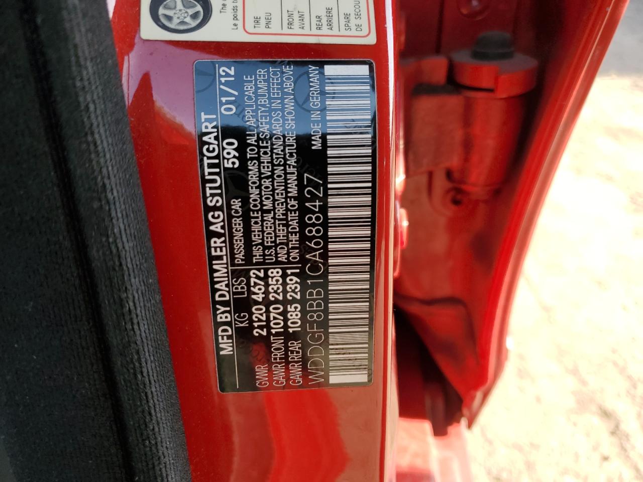 2012 Mercedes-Benz C 300 4Matic VIN: WDDGF8BB1CA688427 Lot: 50535454