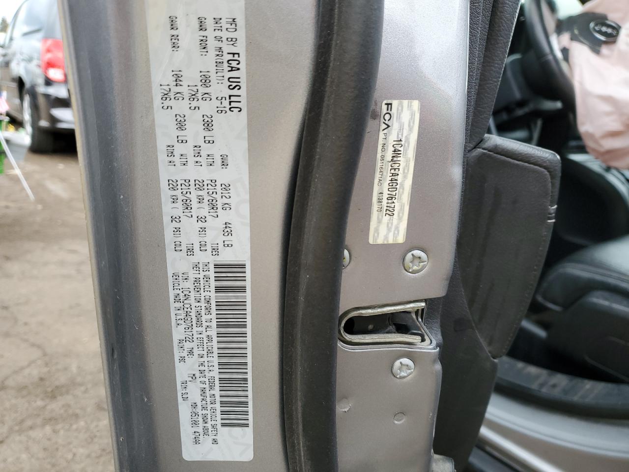 2016 Jeep Compass Latitude VIN: 1C4NJCEA4GD761722 Lot: 51242744