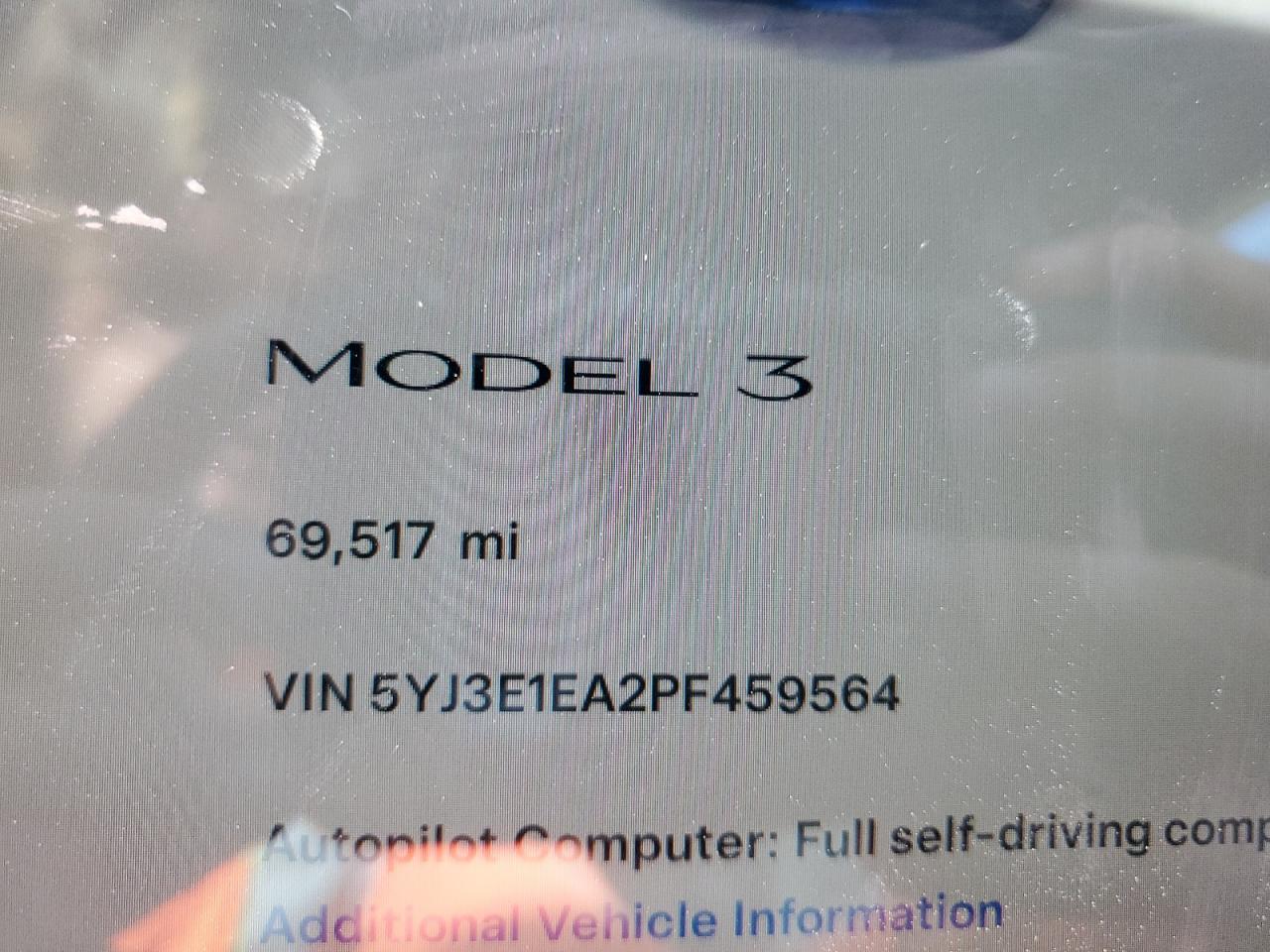 2023 Tesla Model 3 VIN: 5YJ3E1EA2PF459564 Lot: 52719604