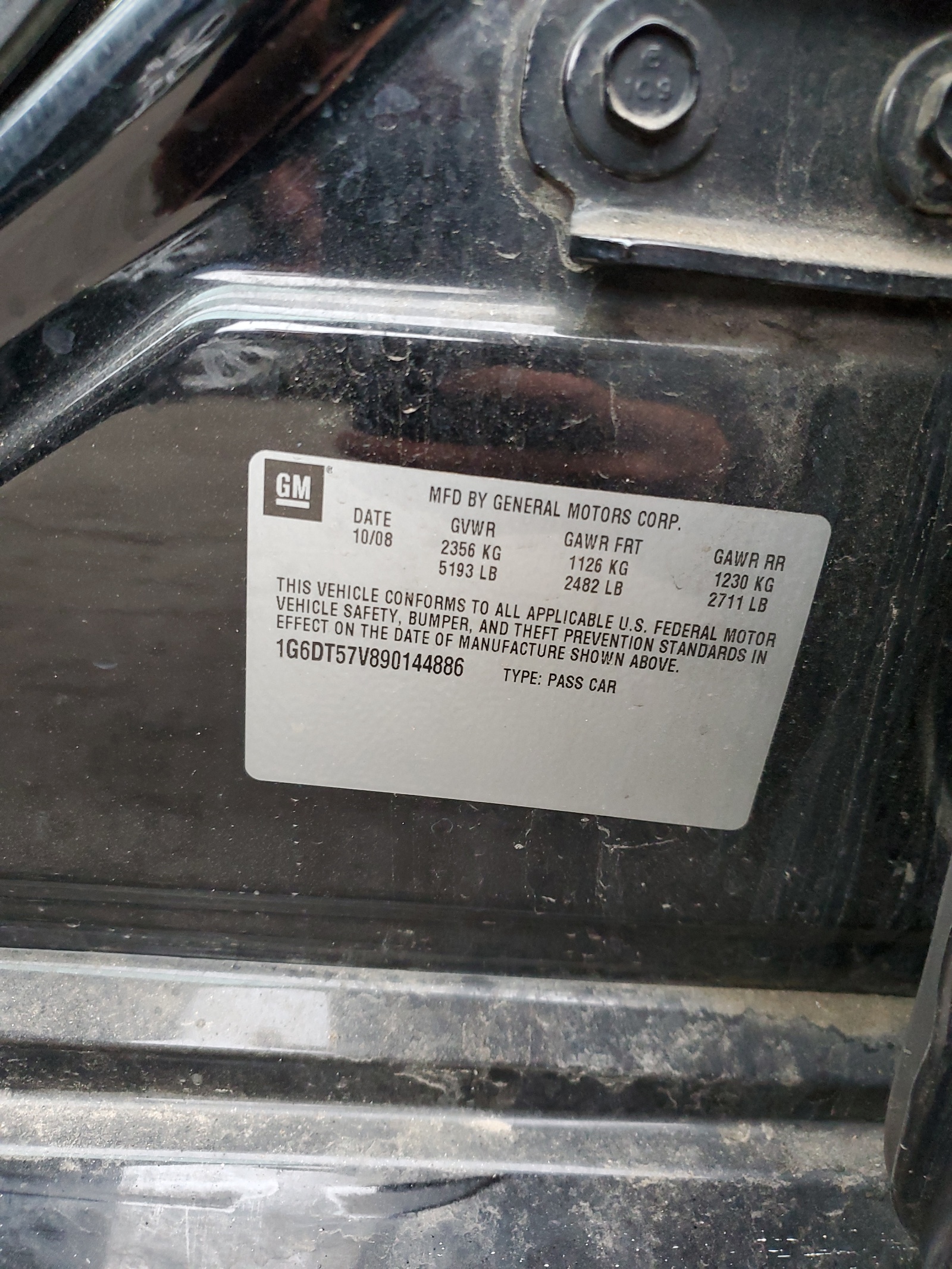 1G6DT57V890144886 2009 Cadillac Cts Hi Feature V6