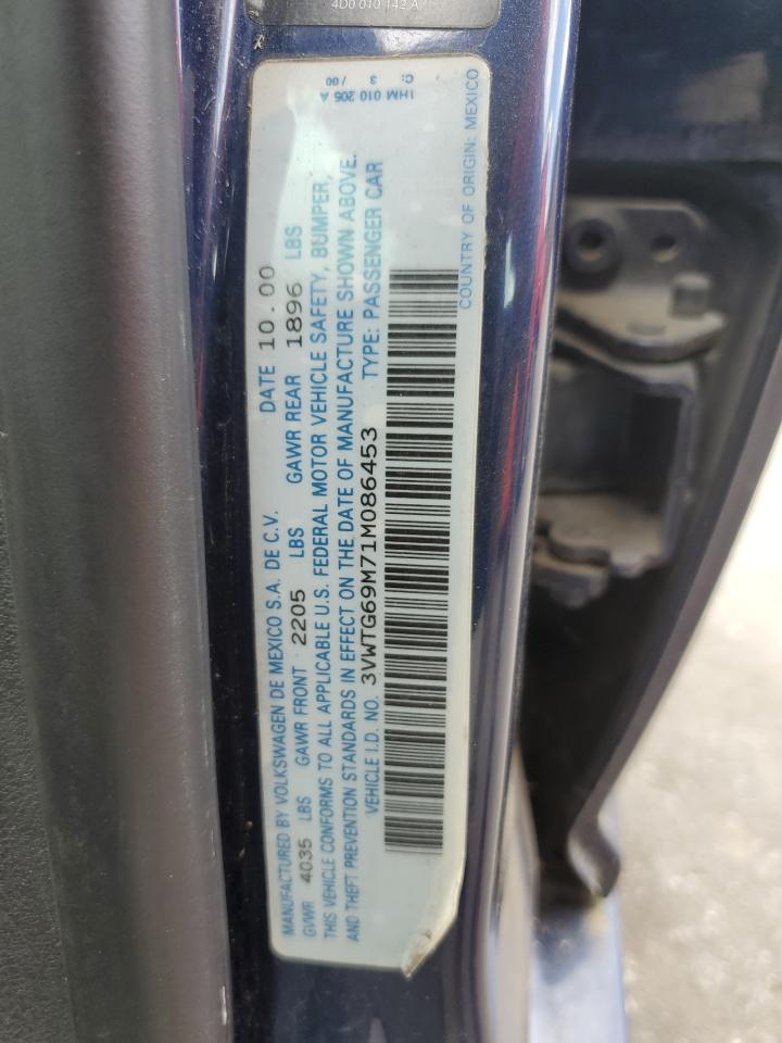 2001 Volkswagen Jetta Glx VIN: 3VWTG69M71M086453 Lot: 52037014