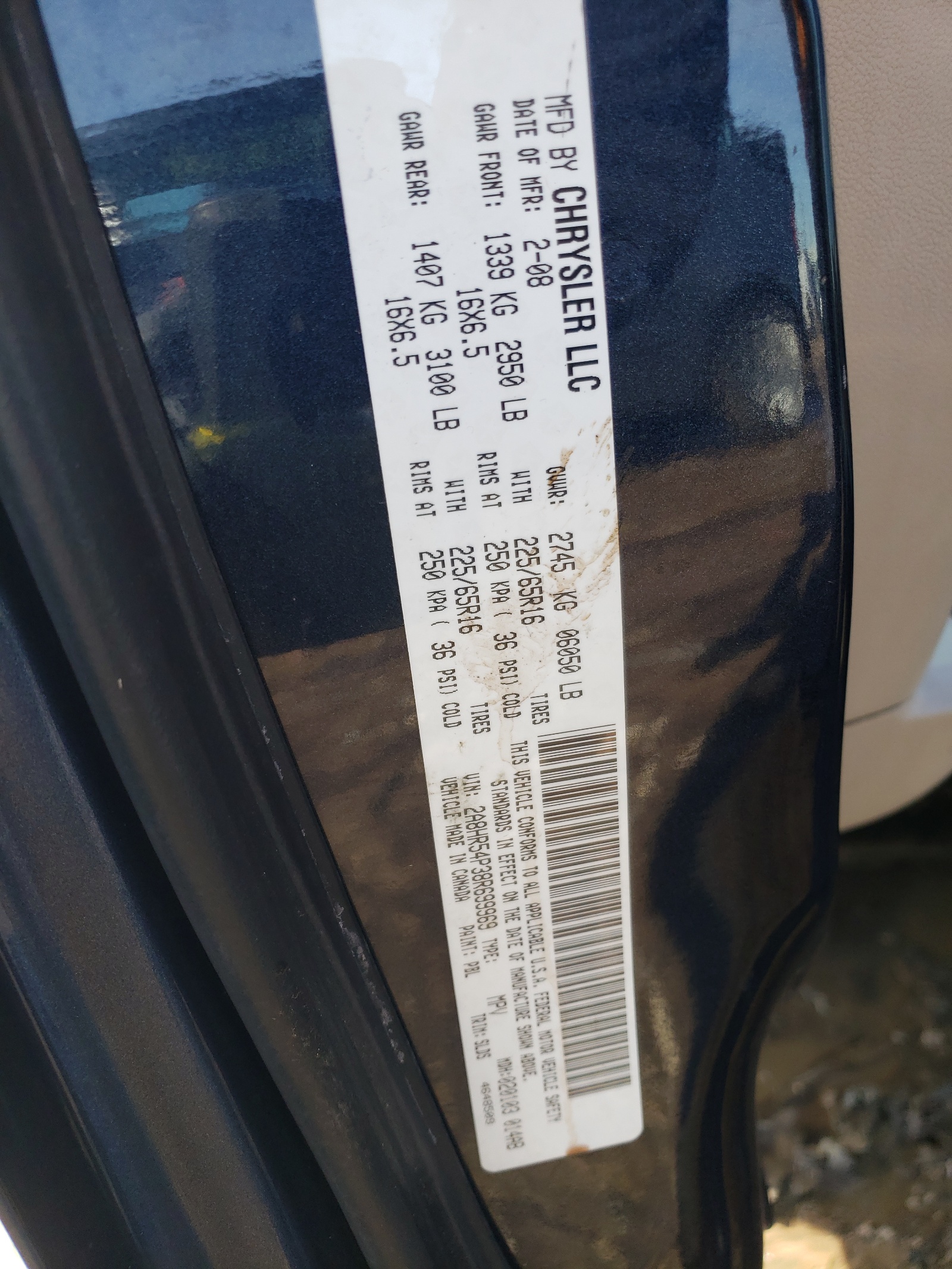 2A8HR54P38R699969 2008 Chrysler Town & Country Touring