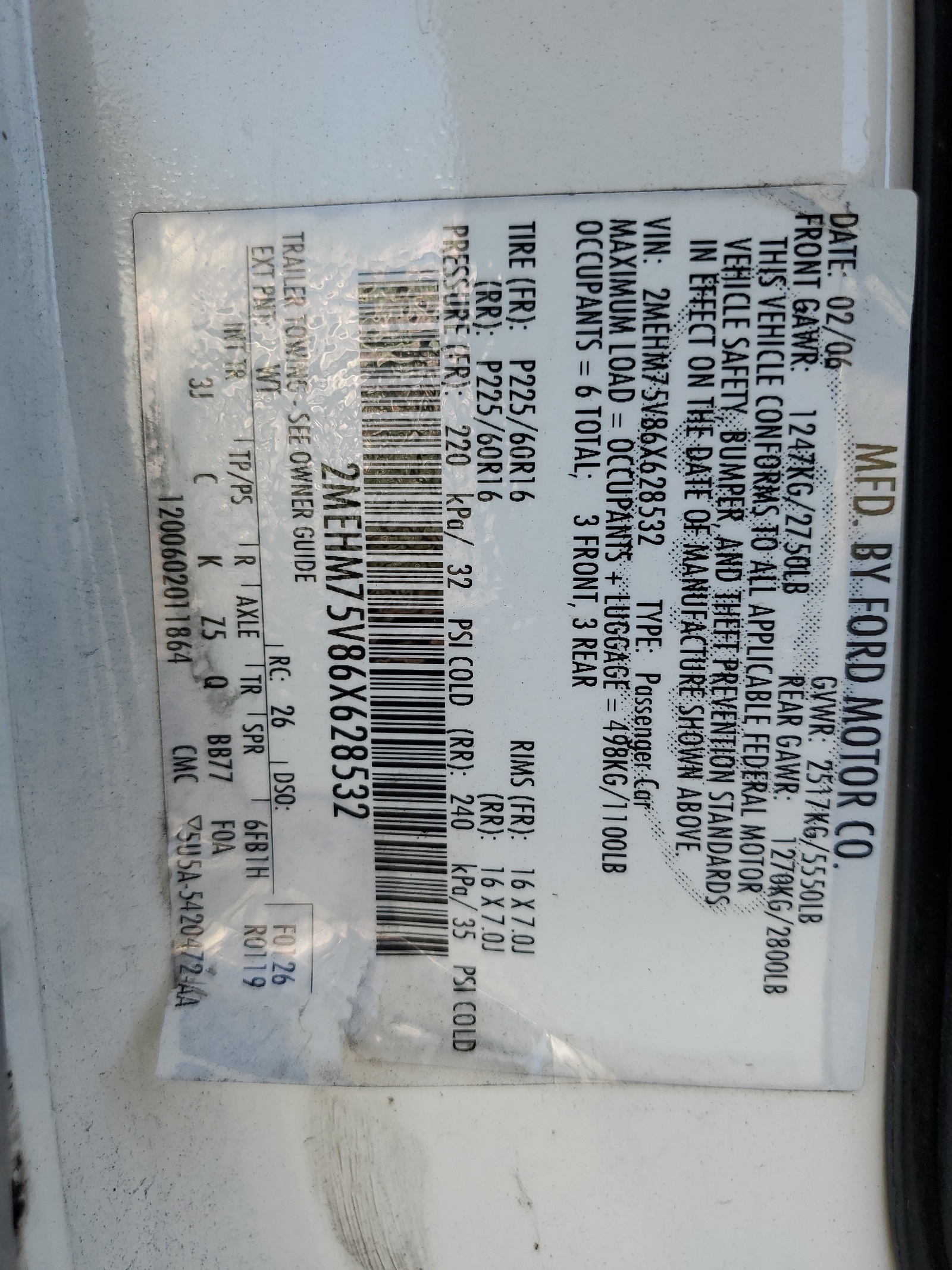 2MEHM75V86X628532 2006 Mercury Grand Marquis Ls