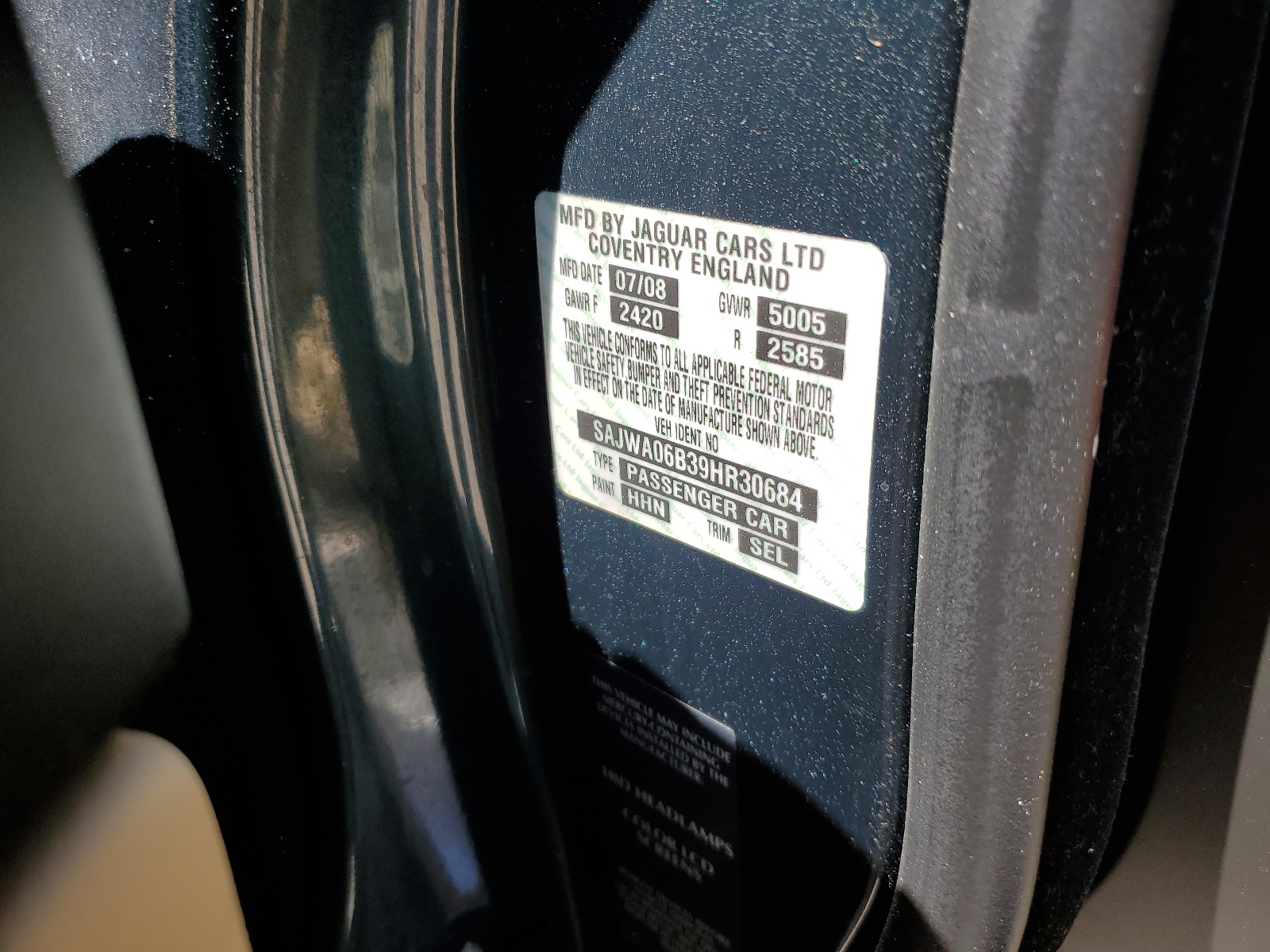 SAJWA06B39HR30684 2009 Jaguar Xf Premium Luxury