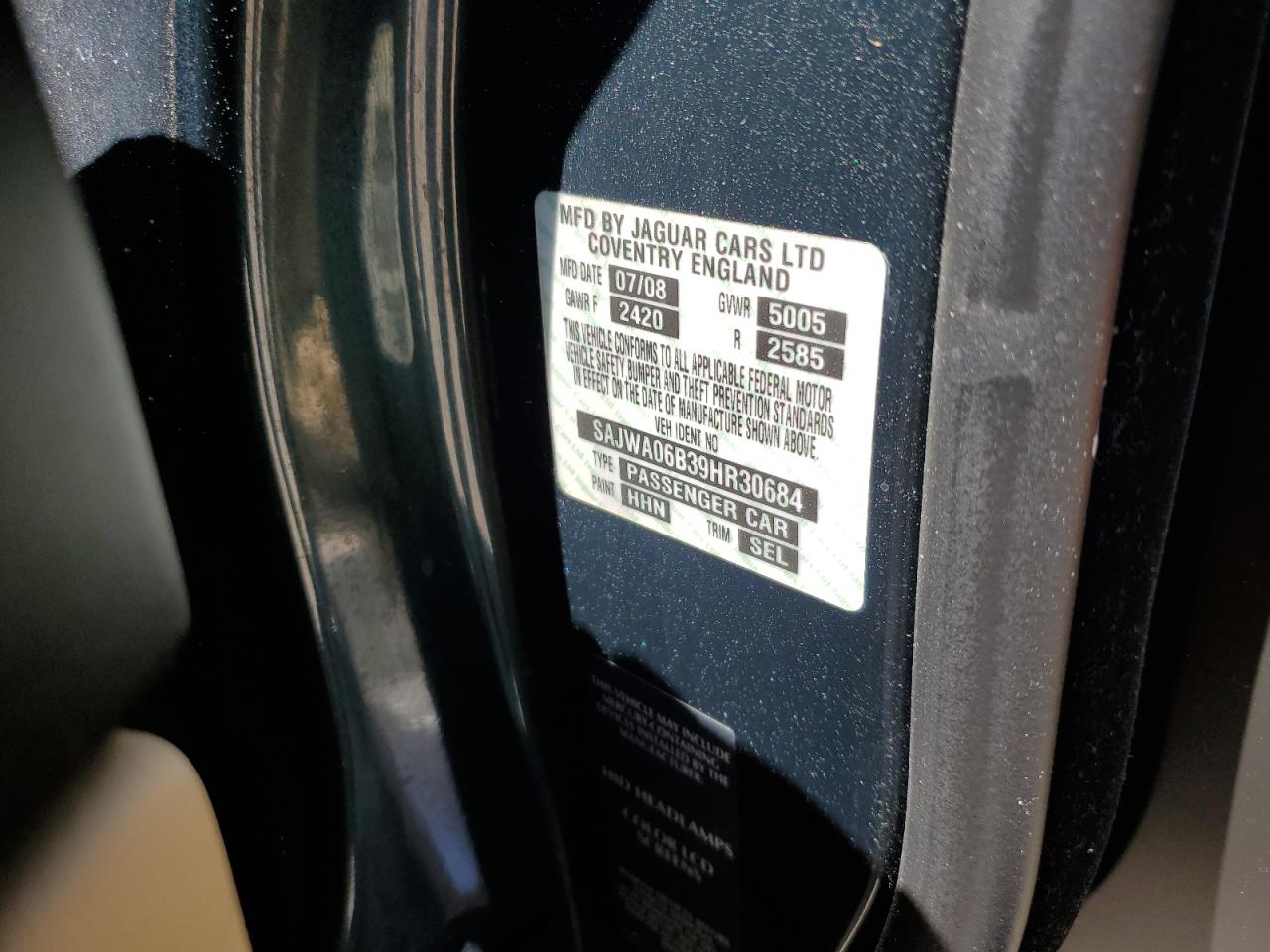 2009 Jaguar Xf Premium Luxury VIN: SAJWA06B39HR30684 Lot: 51958994