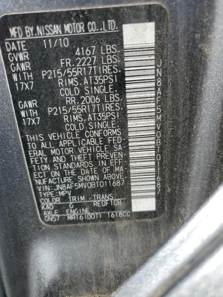 2011 Nissan Juke S VIN: JN8AF5MV0BT011687 Lot: 51382594