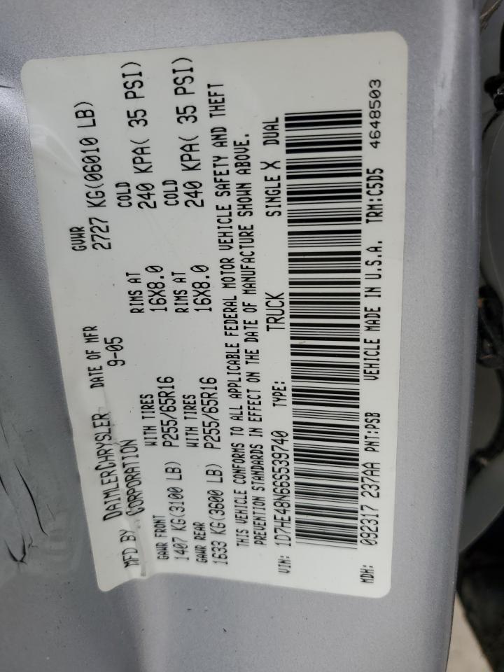 1D7HE48N66S539740 2006 Dodge Dakota Quad Slt