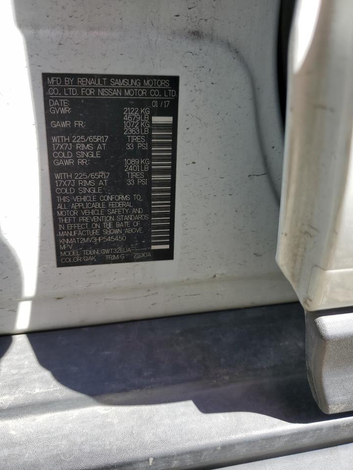 2017 Nissan Rogue S VIN: KNMAT2MV3HP545450 Lot: 51591114