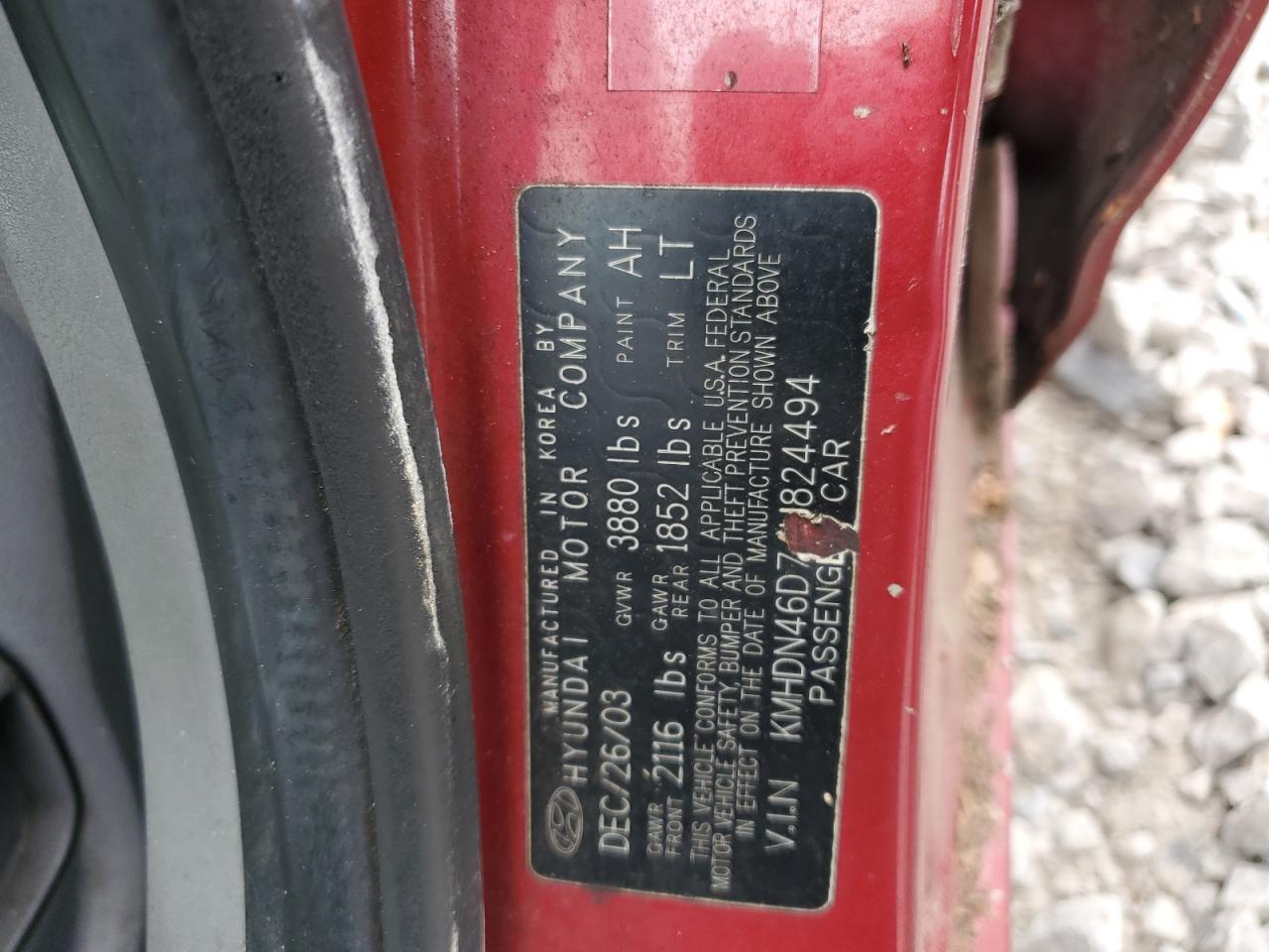 2004 Hyundai Elantra Gls VIN: KMHDN46D74U824494 Lot: 81715734