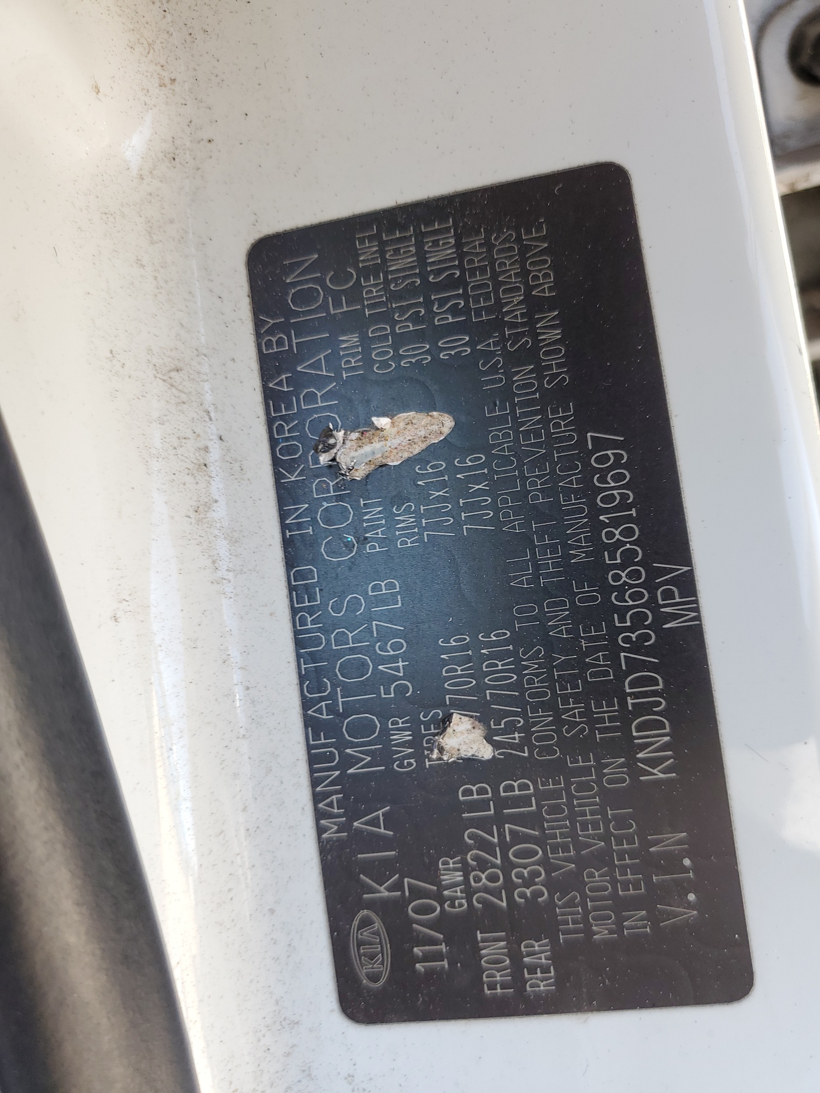 KNDJD735685819697 2008 Kia Sorento Ex