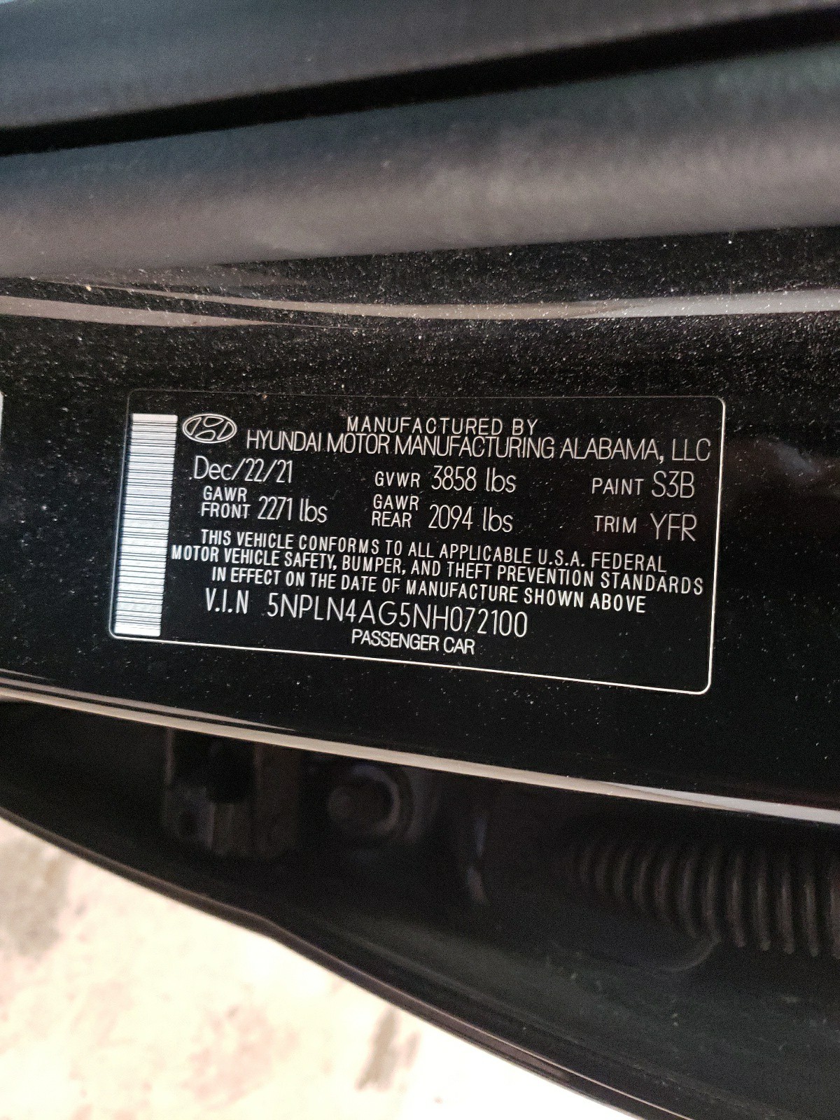 5NPLN4AG5NH072100 2022 Hyundai Elantra Sel