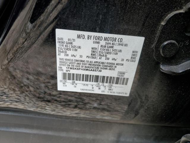 2021 FORD EXPLORER L 1FMSK8FHXMGA85730  49386284