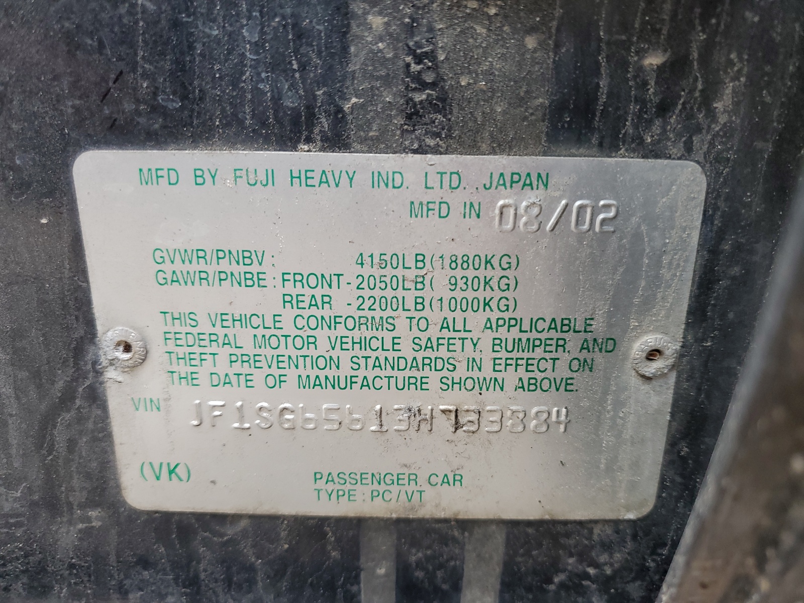 JF1SG65613H733884 2003 Subaru Forester 2.5Xs