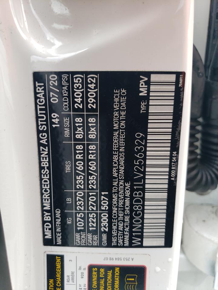 2020 Mercedes-Benz Glc 300 VIN: W1N0G8DB1LV256329 Lot: 50712784