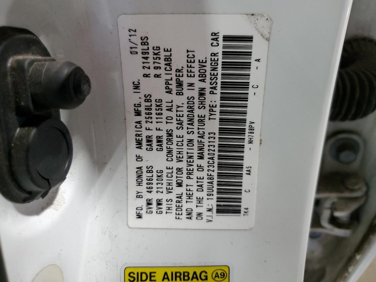 19UUA8F23CA023133 2012 Acura Tl