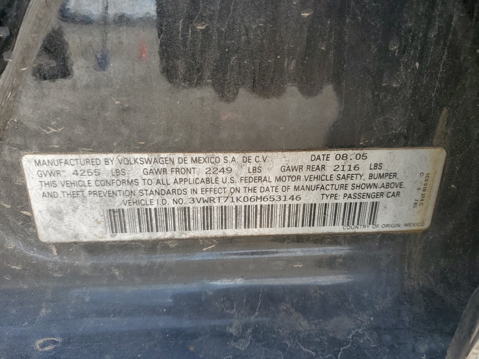 3VWRT71K06M653146 2006 Volkswagen Jetta Tdi