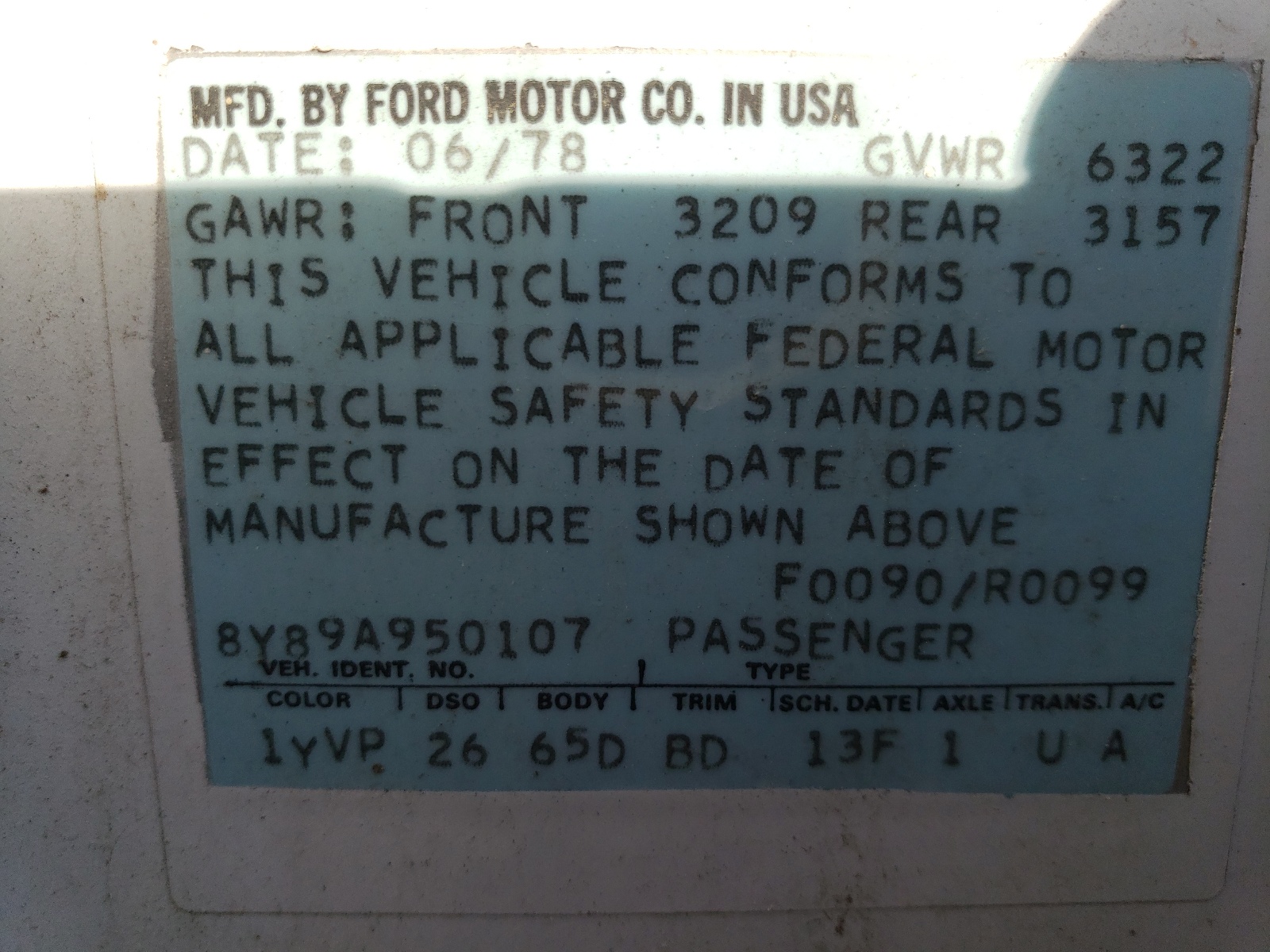 8Y89A950107 1978 Lincoln Mark Iii