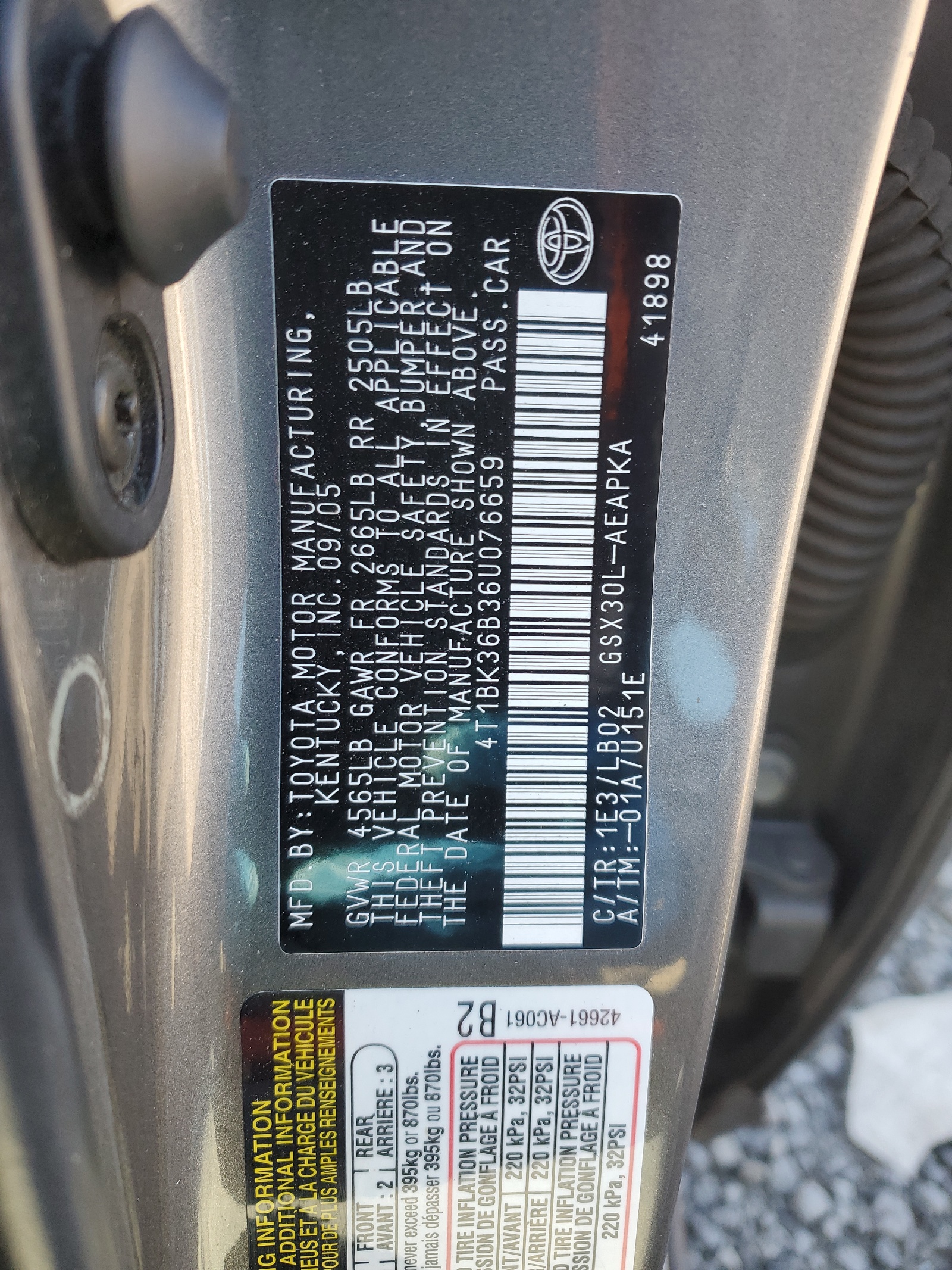 4T1BK36B36U076659 2006 Toyota Avalon Xl