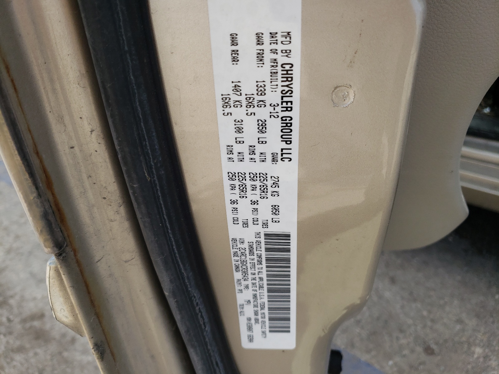 2C4RC1BGXCR305434 2012 Chrysler Town & Country Touring