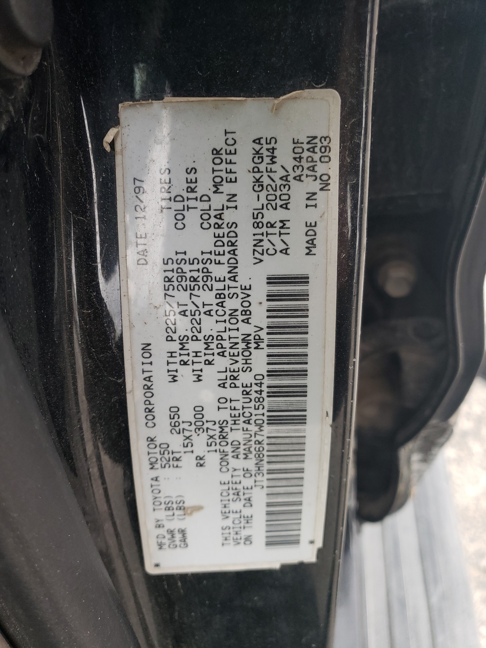 JT3HN86R7W0158440 1998 Toyota 4Runner Sr5