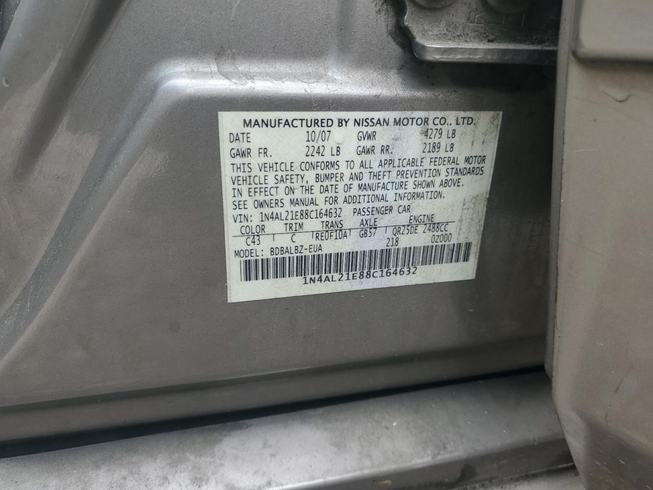 1N4AL21E88C164632 2008 Nissan Altima 2.5