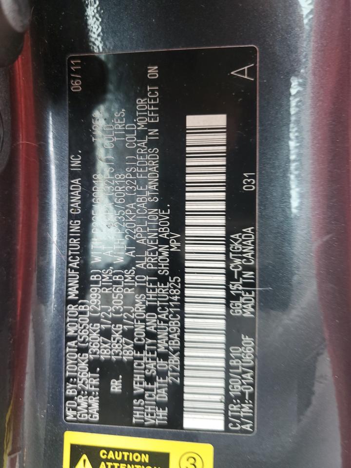 2011 Lexus Rx 350 VIN: 2T2BK1BA9BC114825 Lot: 51215074