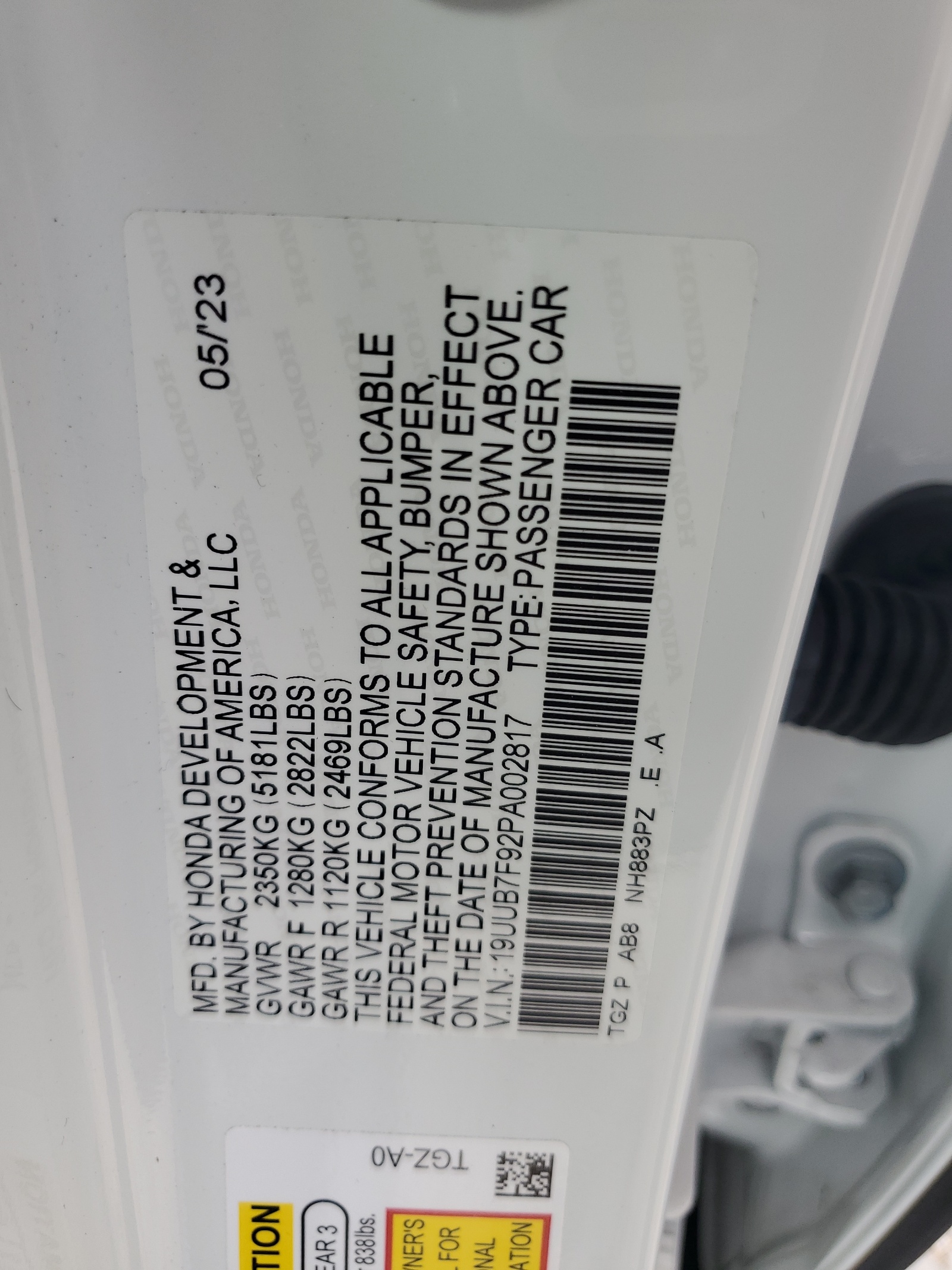 19UUB7F92PA002817 2023 Acura Tlx Type S