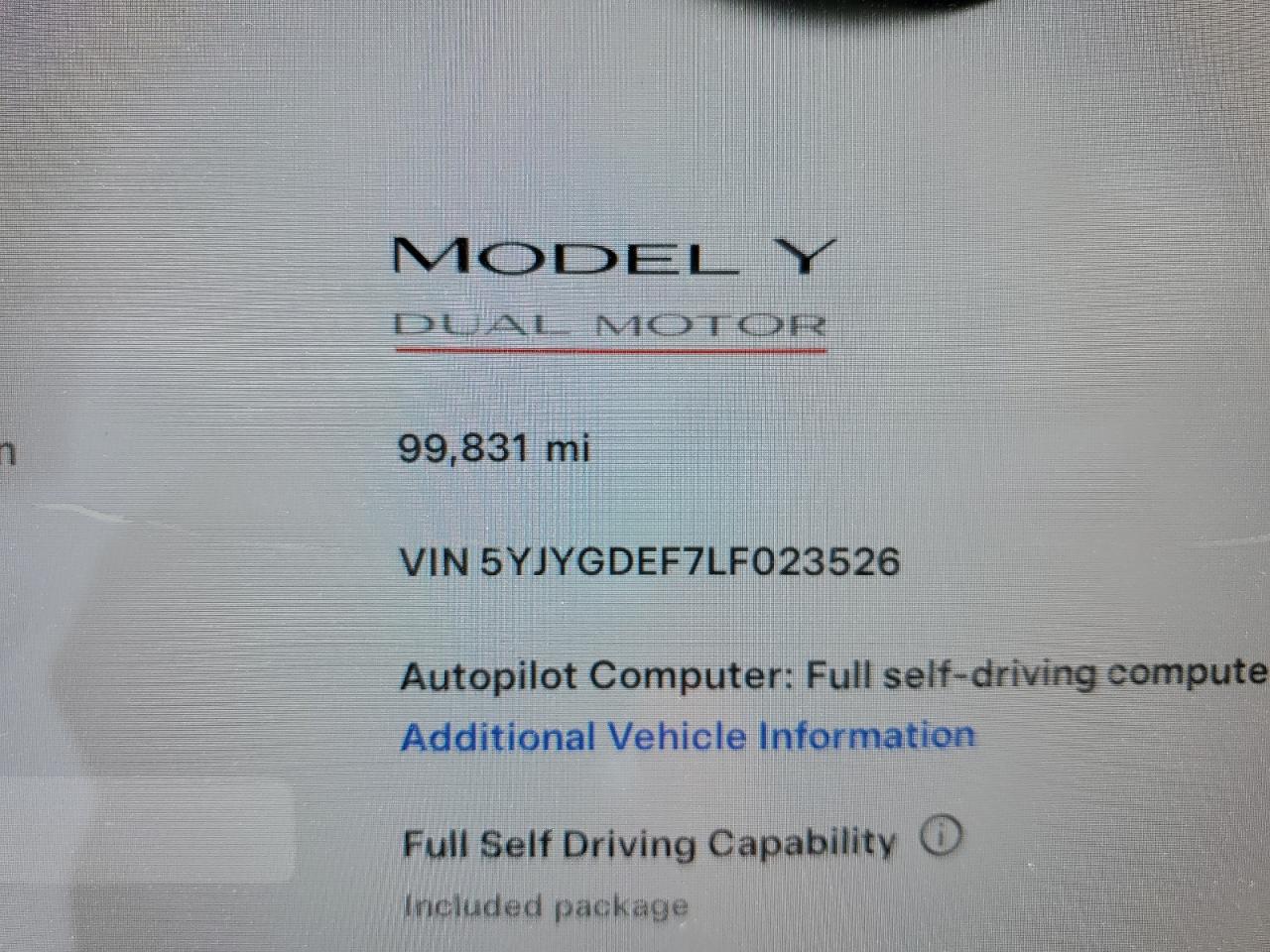 2020 Tesla Model Y VIN: 5YJYGDEF7LF023526 Lot: 51848614