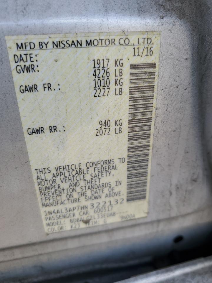 2017 Nissan Altima 2.5 VIN: 1N4AL3AP7HN322132 Lot: 52904694