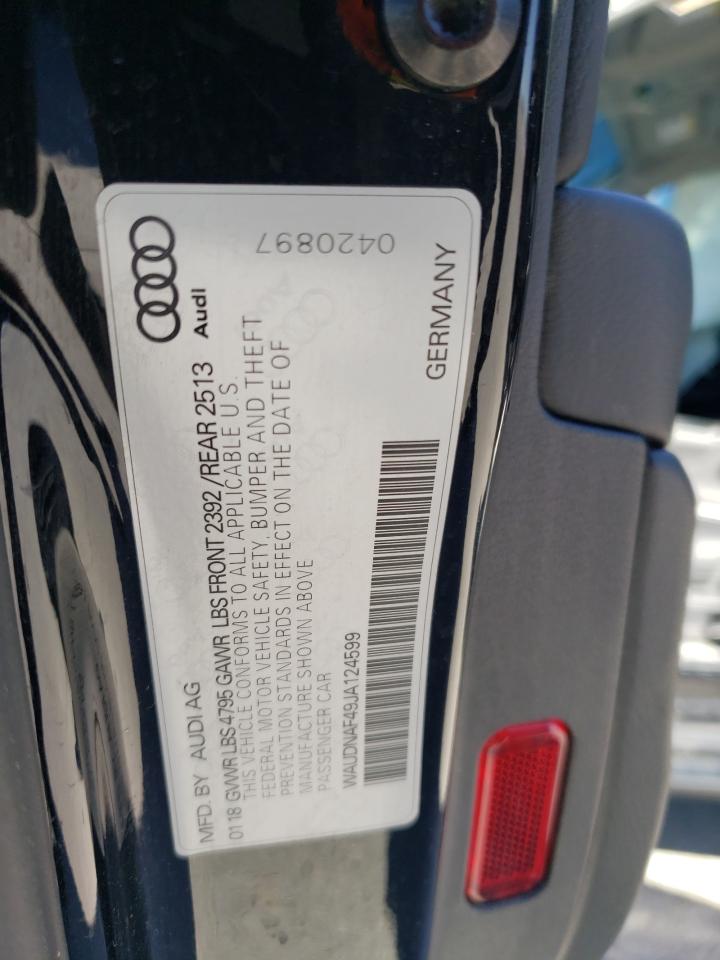 WAUDNAF49JA124599 2018 Audi A4 Premium