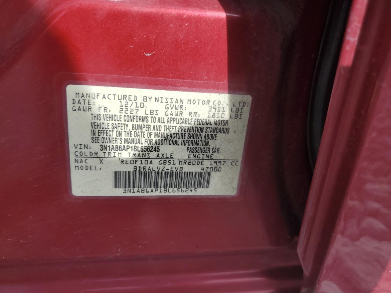 3N1AB6AP1BL656245 2011 Nissan Sentra 2.0