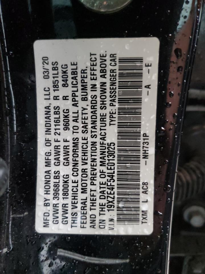 19XZE4F54LE013025 2020 Honda Insight Ex