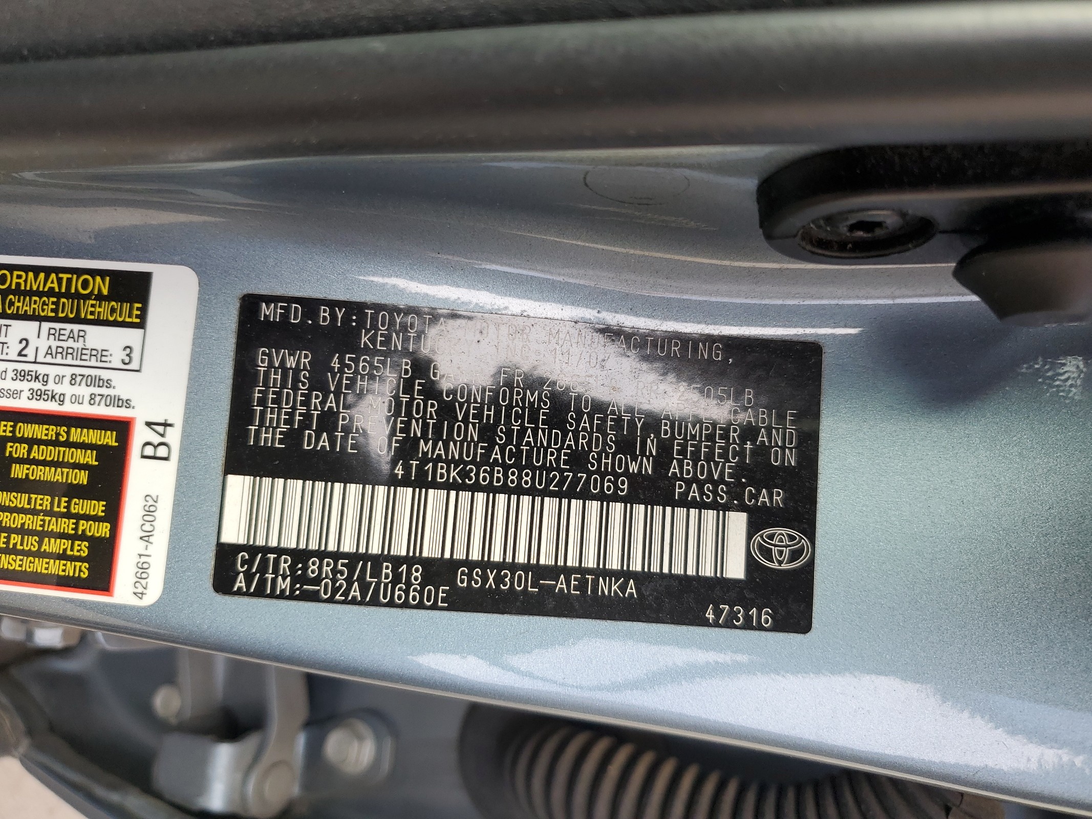 4T1BK36B88U277069 2008 Toyota Avalon Xl