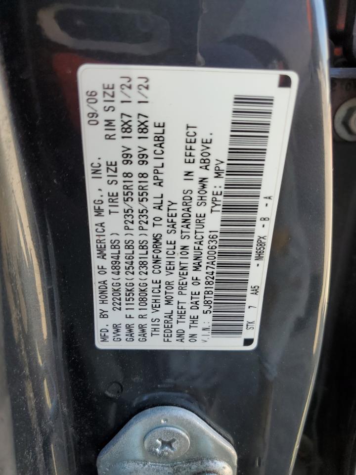 5J8TB18247A006361 2007 Acura Rdx