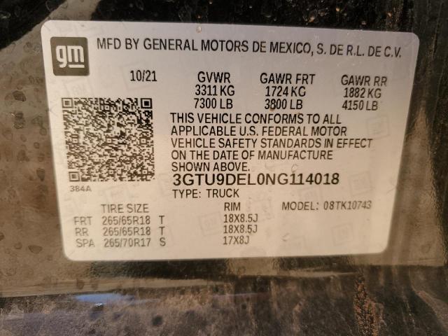 3GTU9DEL0NG114018 | 2022 GMC sierra limited k1500 slt