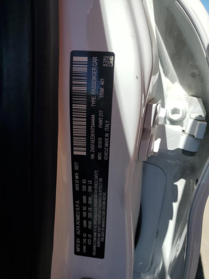 2017 Alfa Romeo Giulia Ti Q4 VIN: ZARFAEEN1H7544444 Lot: 52763054