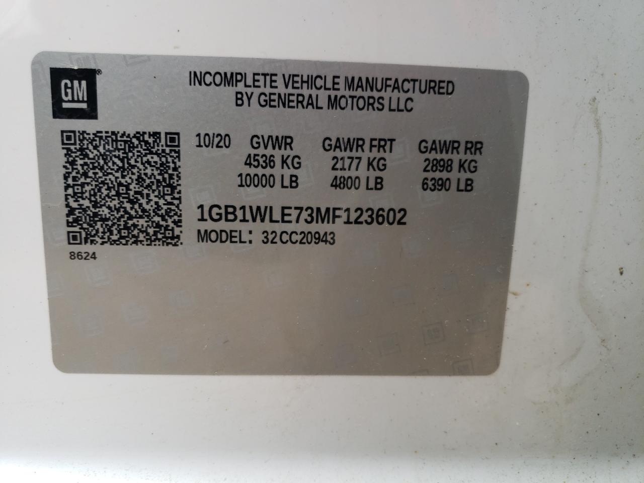 2021 Chevrolet Silverado C2500 Heavy Duty VIN: 1GB1WLE73MF123602 Lot: 44889455
