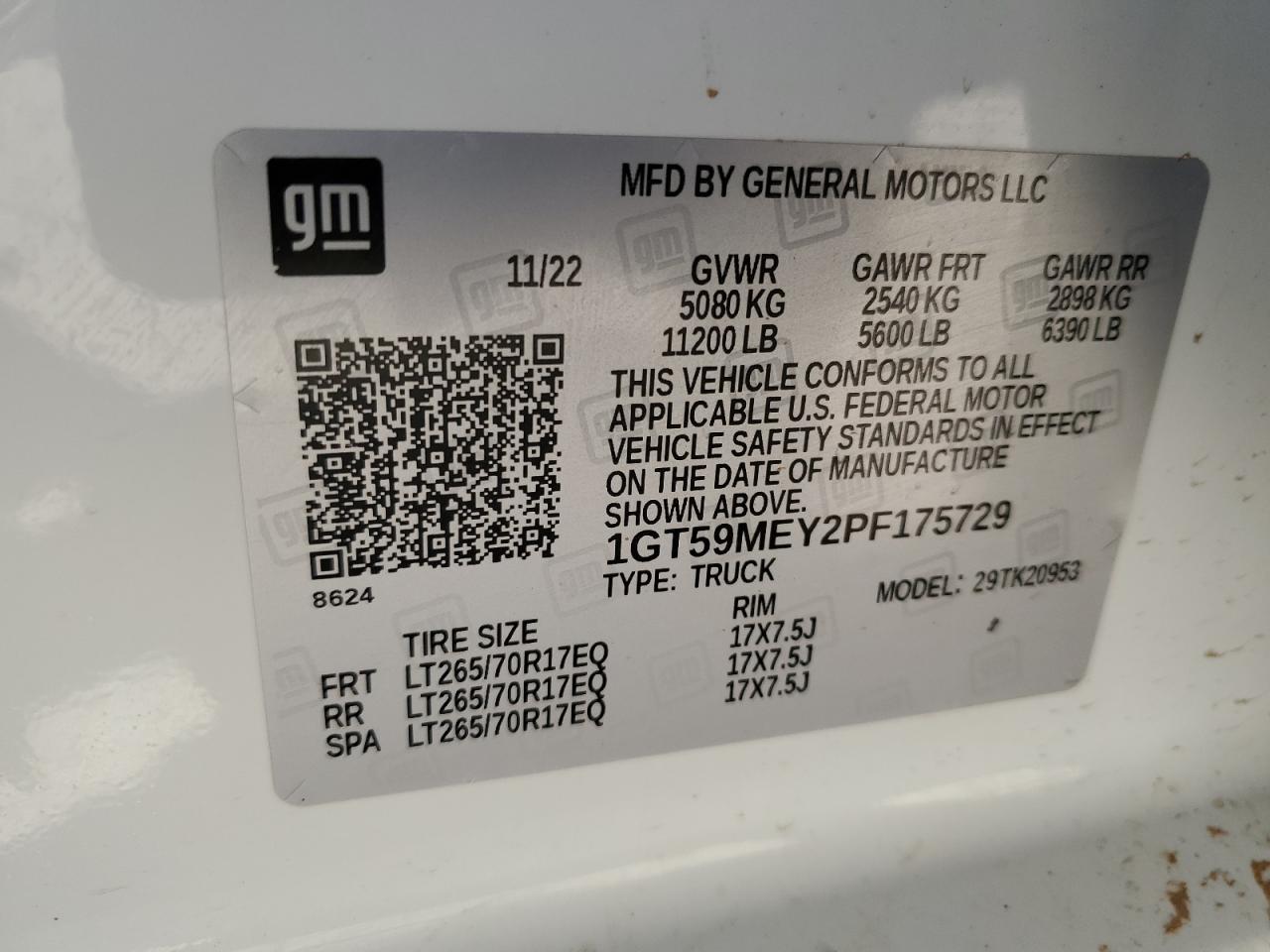 1GT59MEY2PF175729 2023 GMC Sierra K2500 Sle