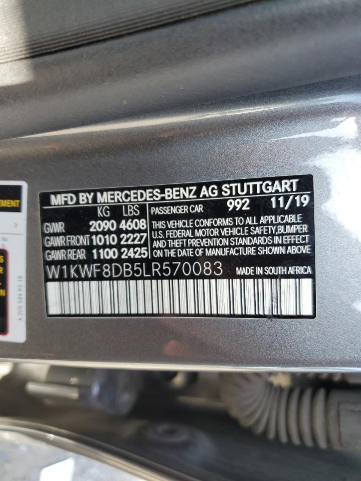 2020 Mercedes-Benz C 300 VIN: W1KWF8DB5LR570083 Lot: 51627764