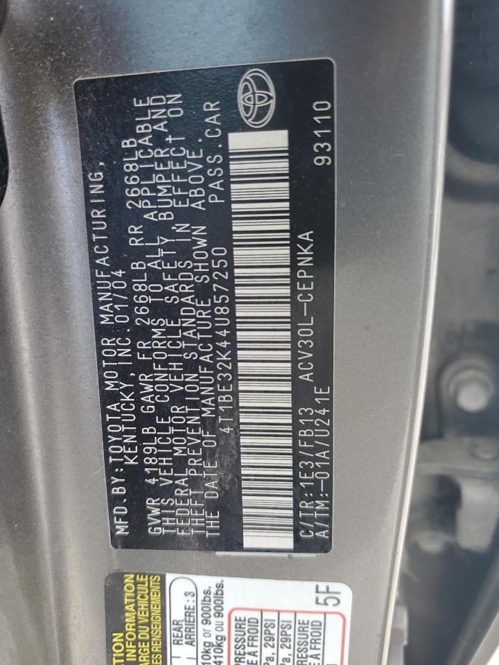 2004 Toyota Camry Le VIN: 4T1BE32K44U857250 Lot: 50177204