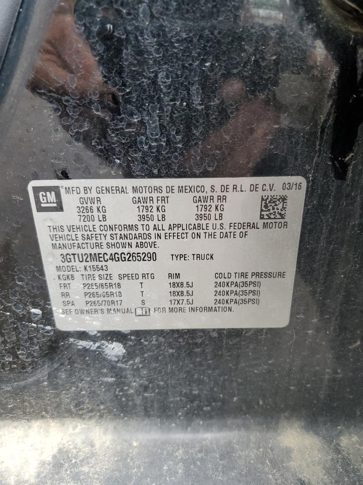 2016 GMC Sierra K1500 Sle VIN: 3GTU2MEC4GG265290 Lot: 50291704