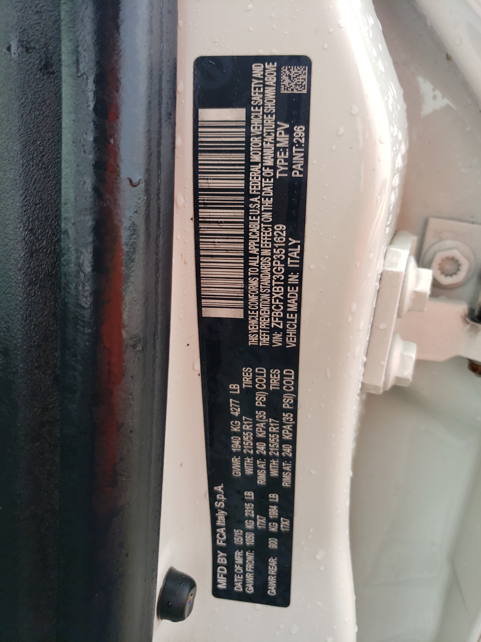 ZFBCFXBT3GP351629 2016 Fiat 500X Easy