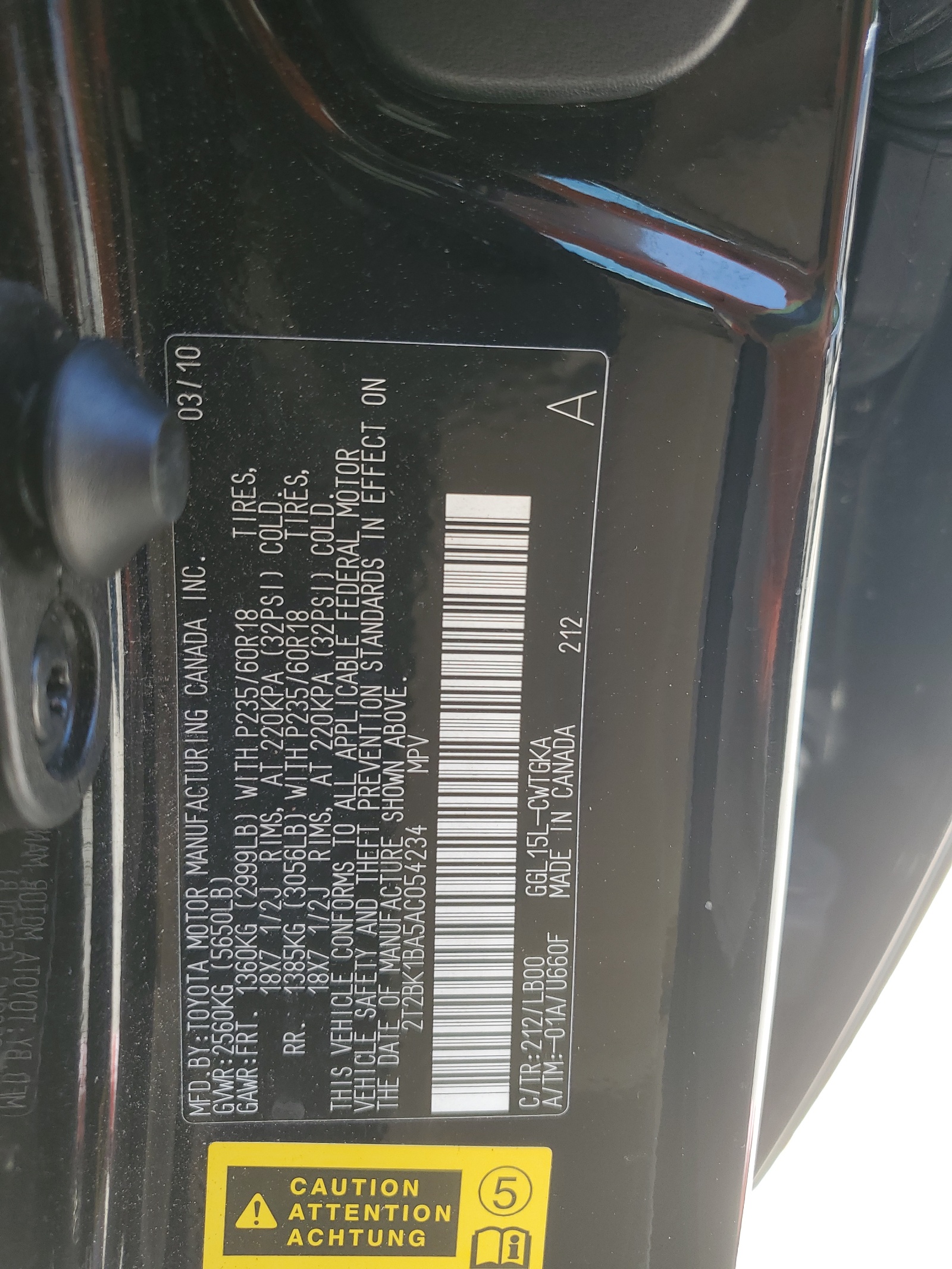 2T2BK1BA5AC054234 2010 Lexus Rx 350