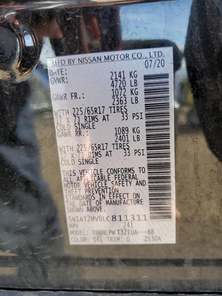 2020 Nissan Rogue S VIN: 5N1AT2MV0LC811311 Lot: 51562564