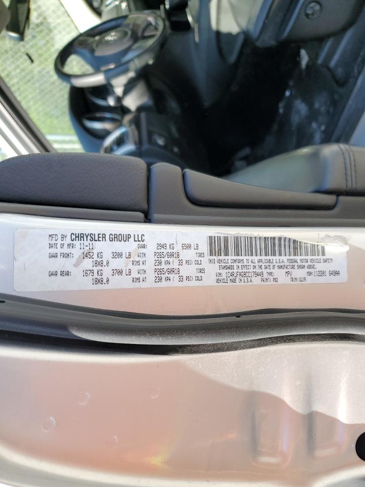 2012 Jeep Grand Cherokee Laredo VIN: 1C4RJFAG9CC179449 Lot: 63049664