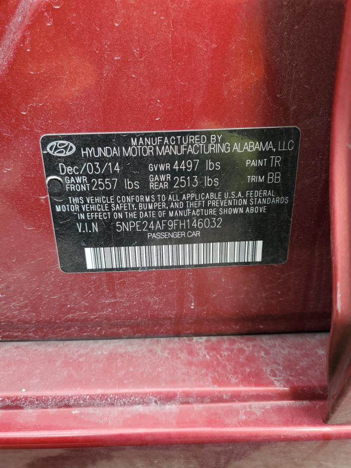 2015 Hyundai Sonata Se VIN: 5NPE24AF9FH146032 Lot: 49061384
