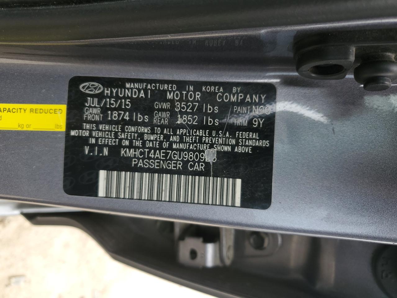 2016 Hyundai Accent Se VIN: KMHCT4AE7GU980928 Lot: 48672654