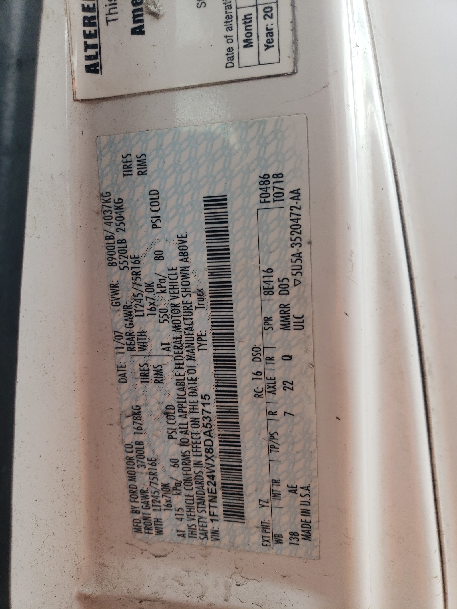 1FTNE24WX8DA53715 2008 Ford Econoline E250 Van