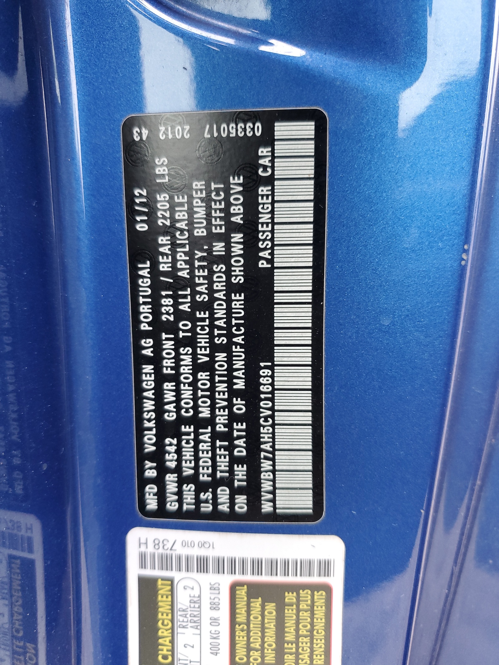 WVWBW7AH5CV016691 2012 Volkswagen Eos Komfort